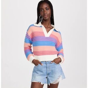 English Factory Striped Knit Top - L